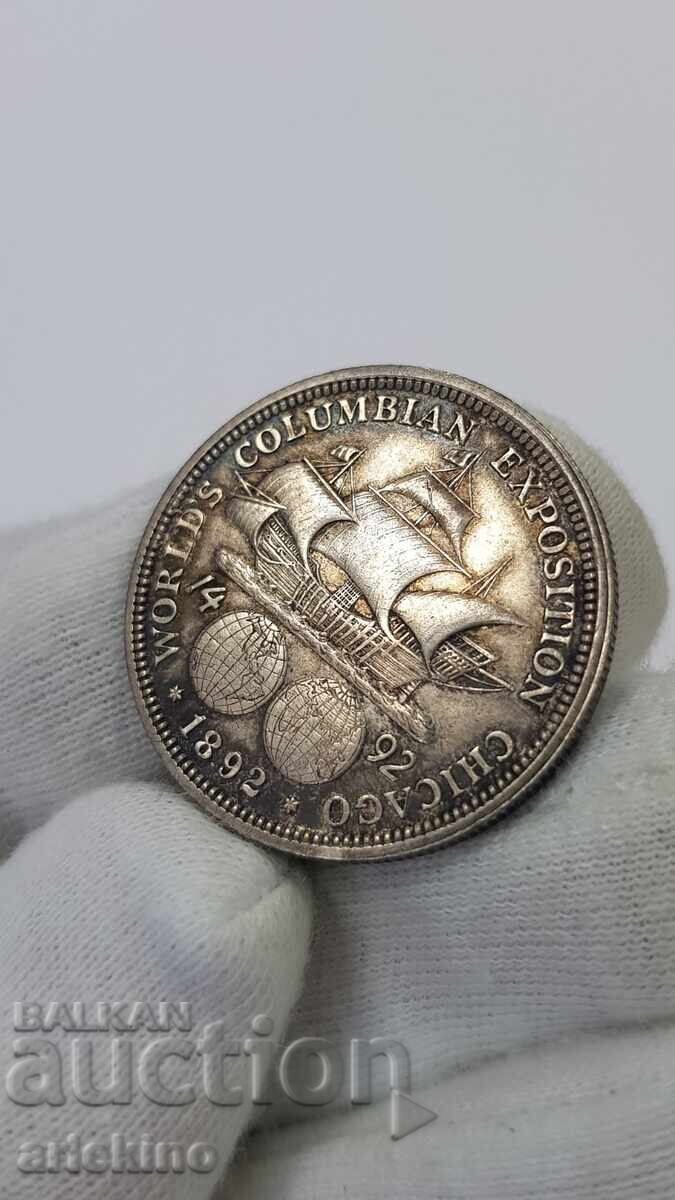 Σπάνιο ασημένιο νόμισμα 1/2 δολάριο 1492 - 1892 Αμερική USA με τιμή 160.00 BGN | € 81.81