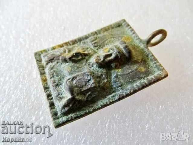 Παράδοση Μικρή παλιά χάλκινη εικόνα του Αγίου Νικολάου του Θαυματουργού