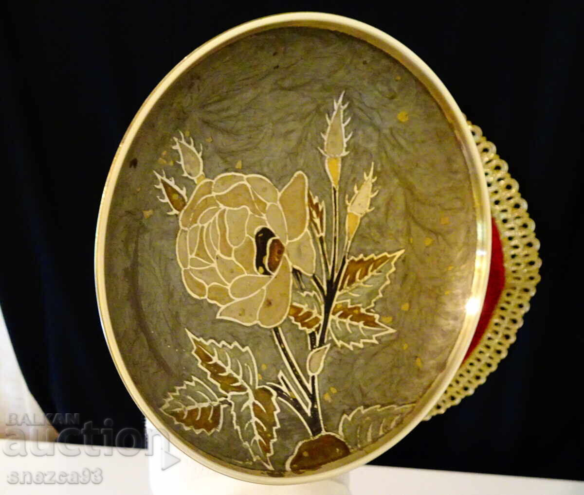 Bronze fruit bowl, Rose bowl, colorful cellular enamel with price 29.00 BGN | € 14.83 Bronze fruit bowl, Rose bowl, colorful cellular enamel with price 29.00 BGN | € 14.83