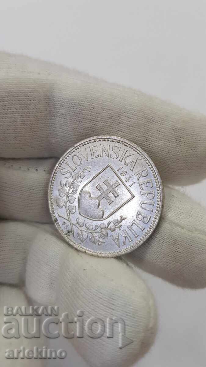 Колекционна сребърна монета 20 корун, Словакия 1941 г. с цена 75.00 лв. | € 38.35