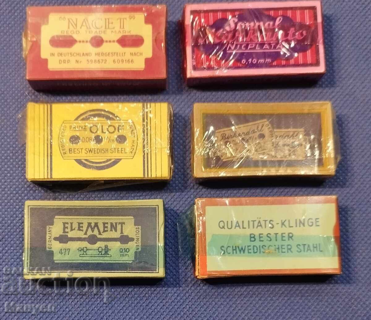 Παλιά ξυραφάκια, σε κουτιά με σελοφάν, 6 τεμάχια με τιμή 59.90 BGN | € 30.63
