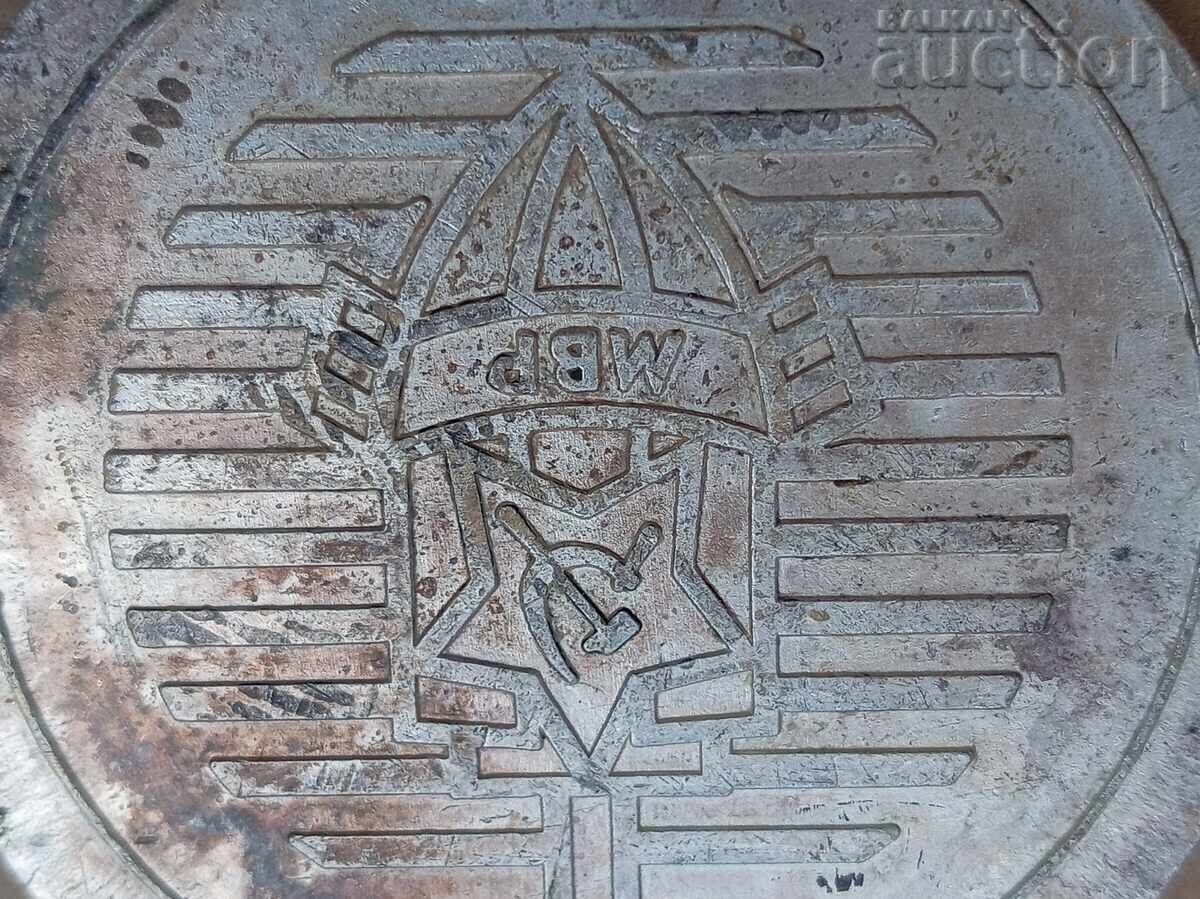 Delivery of MVR large medal plaque award swimming SOFIA 89