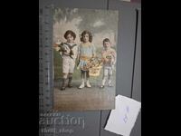 Стара пощенска картичка - Деца