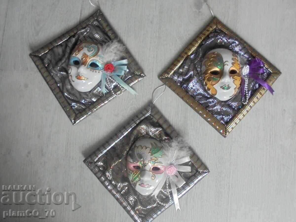 №8262 Three Hand-Decorated Wall Masks "Venetian Charm" - 5 №8262 Three Hand-Decorated Wall Masks "Venetian Charm" - 5