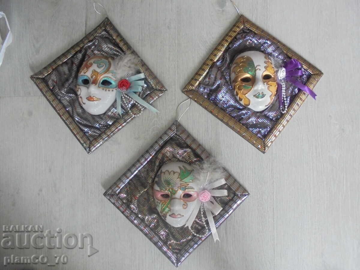 №8262 Three Hand-Decorated Wall Masks "Venetian Charm" №8262 Three Hand-Decorated Wall Masks "Venetian Charm"