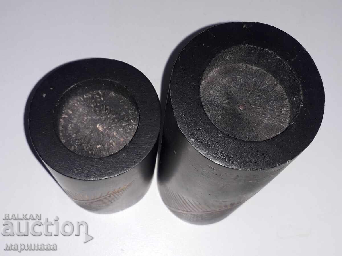 Licitație SET DE SFEȘNICE. LEMN. SCULPTURĂ ÎN LEMN