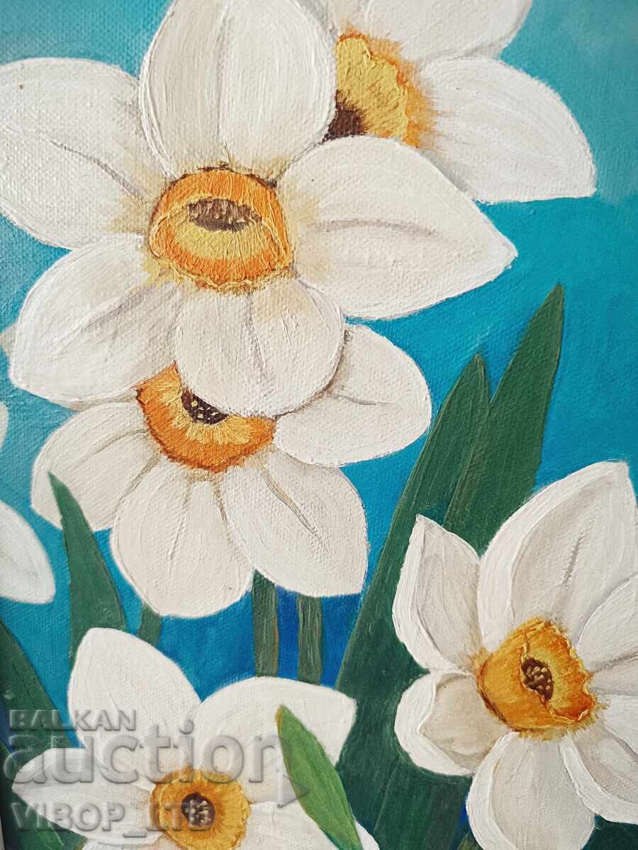 Delivery of Artist/Author's painting NARCISSUS/45/45/frame/canvas Delivery of Artist/Author's painting NARCISSUS/45/45/frame/canvas