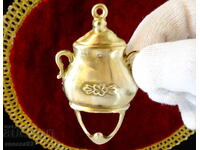 Бронзова закачалка,ретро бобено гърне.