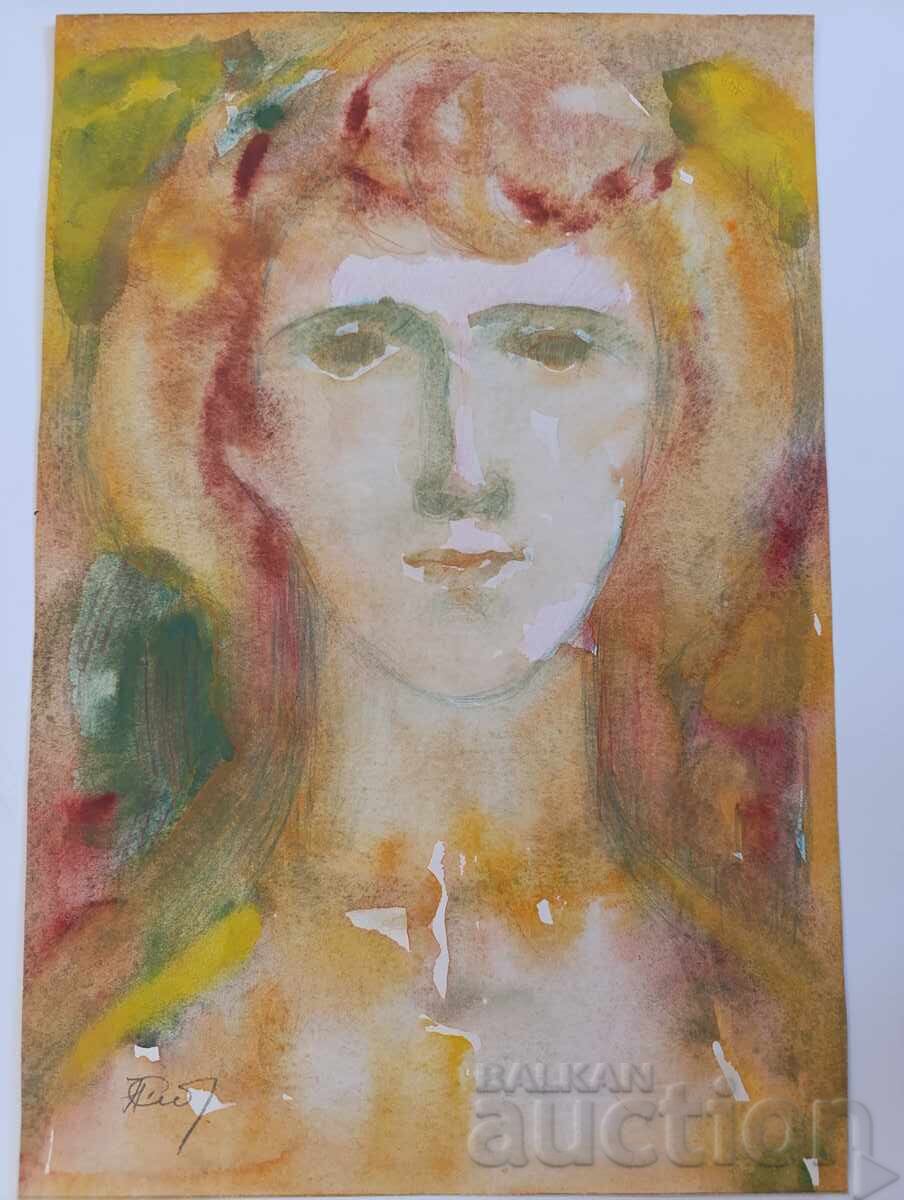 Nanet Baklayan, original watercolor by the author with price 70.00 BGN | € 35.79 Nanet Baklayan, original watercolor by the author with price 70.00 BGN | € 35.79