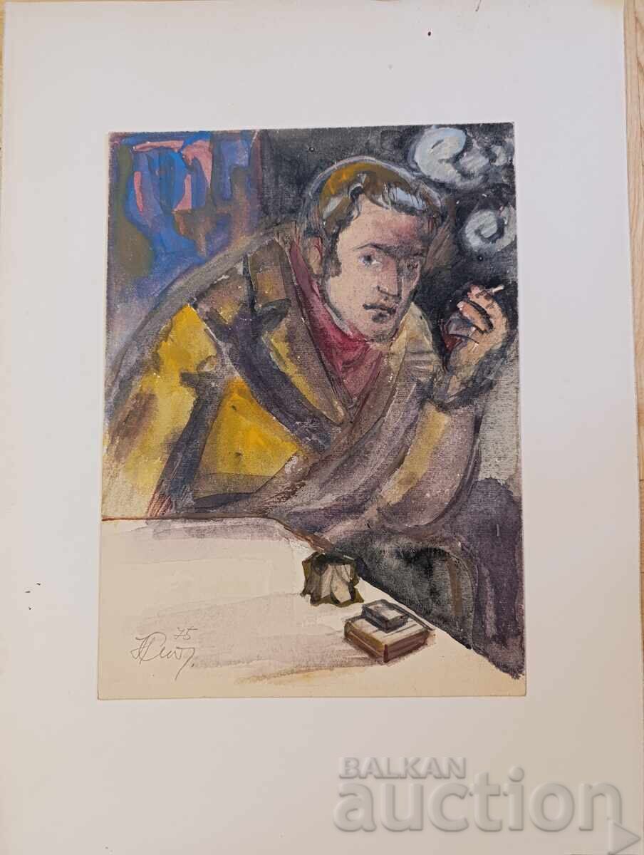 Νανέτ Μπακλαγιάν, αυθεντική ακουαρέλα του 1975 Νανέτ Μπακλαγιάν, αυθεντική ακουαρέλα του 1975