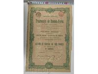 1907 BRUXELLES ACȚIUNE VECHE ACȚIUNI DOCUMENT PARTE OBLIGAȚIUNE