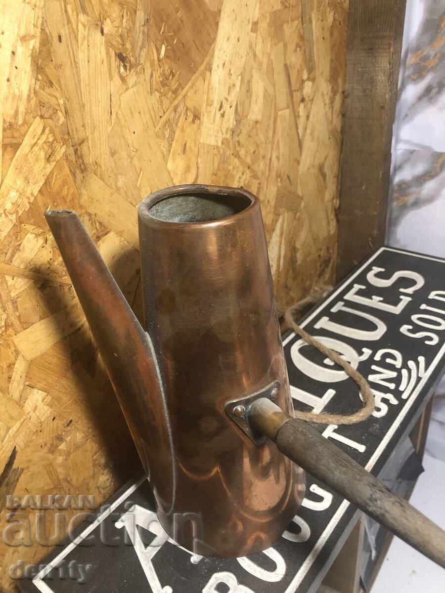 стара медна кана за кафе копрал Португалия - 5