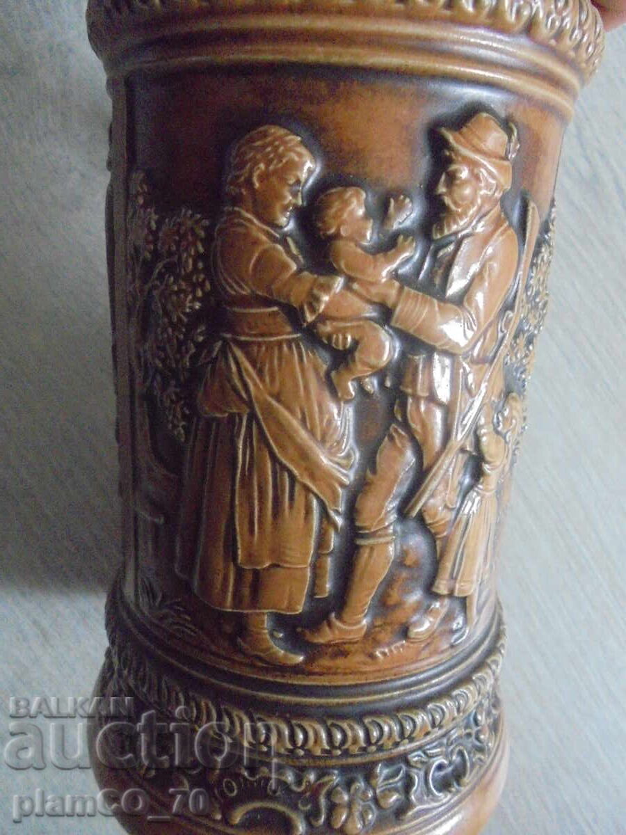 №8264 Old porcelain mug "GERTZ" with embossed ornaments with price 25.00 BGN | € 12.78