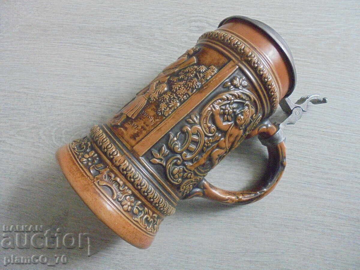 №8264 Old porcelain mug "GERTZ" with embossed ornaments