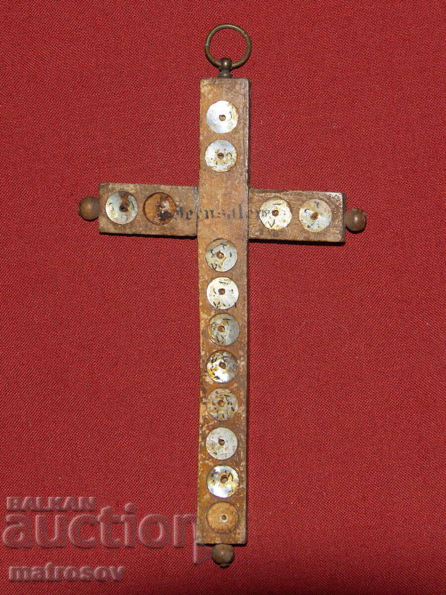 Стар кръст, разпятие седеф метал - 5