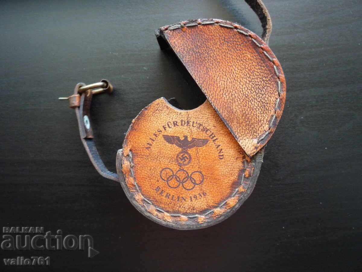 WWII Olympic Games Berlin 1936 Leather Stopwatch Case