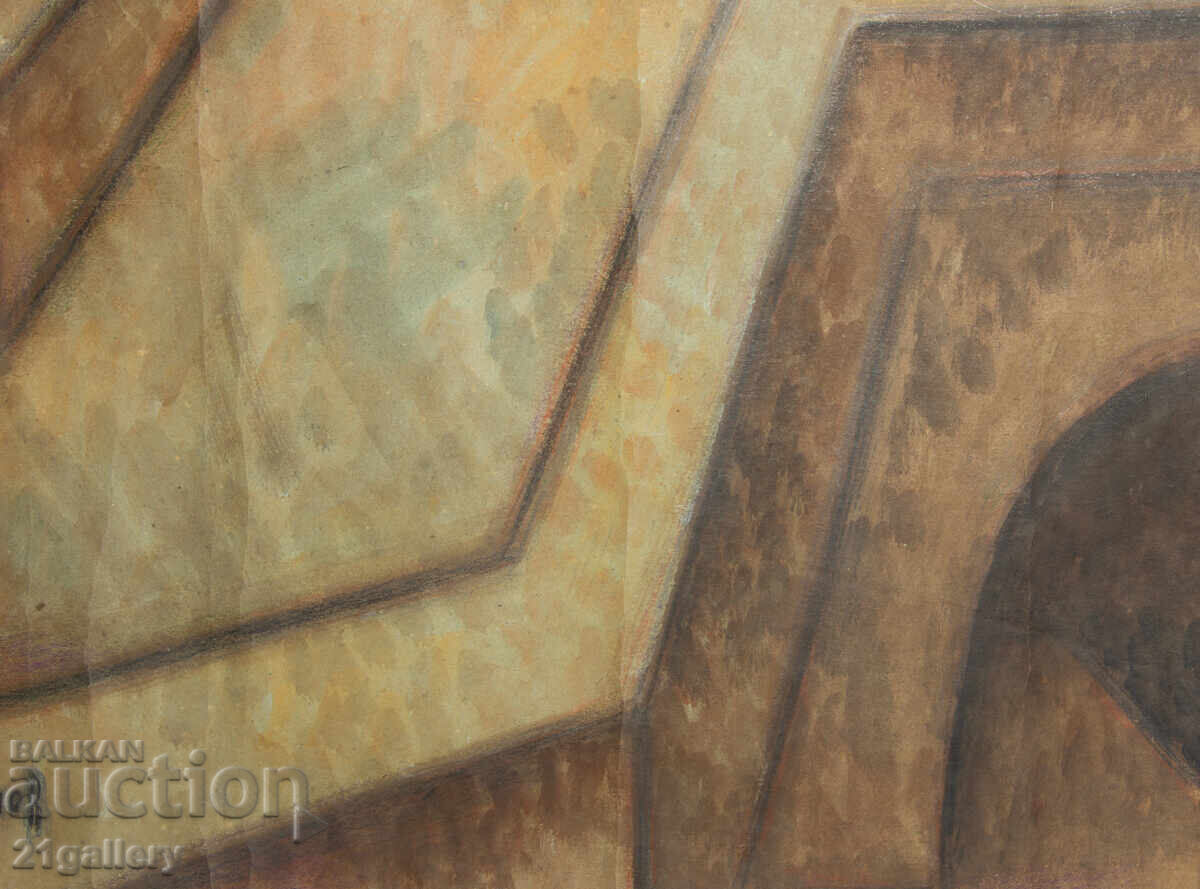 Lubomir Savinov (1941-) Peisaj urban - acuarelă - 6