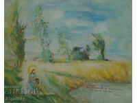 Tablou ulei pe pânză tematică religioasă peisaj