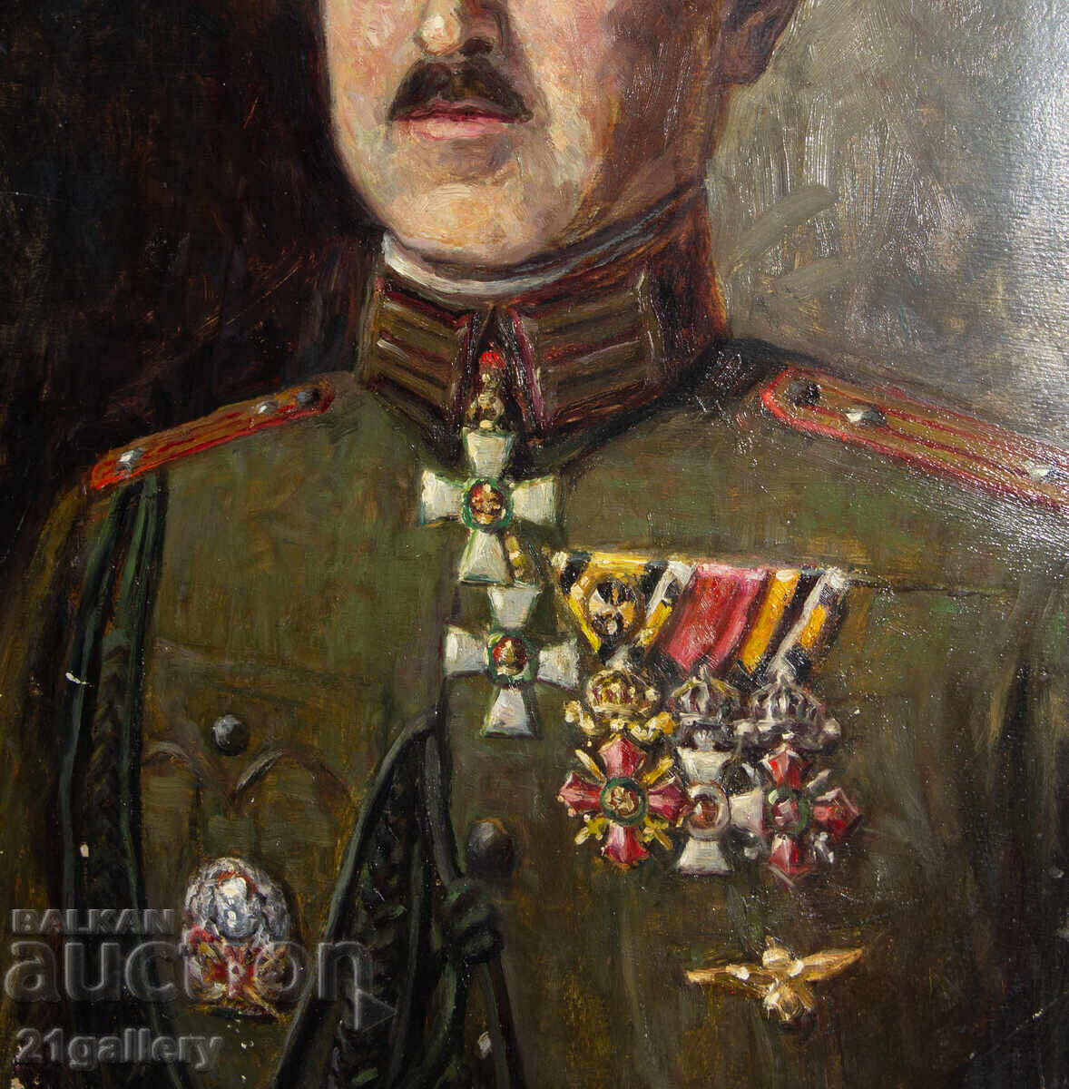 Παράδοση Παλαιός πίνακας ελαιογραφίας, πορτρέτο αξιωματικού, υπογεγραμμένος Παράδοση Παλαιός πίνακας ελαιογραφίας, πορτρέτο αξιωματικού, υπογεγραμμένος