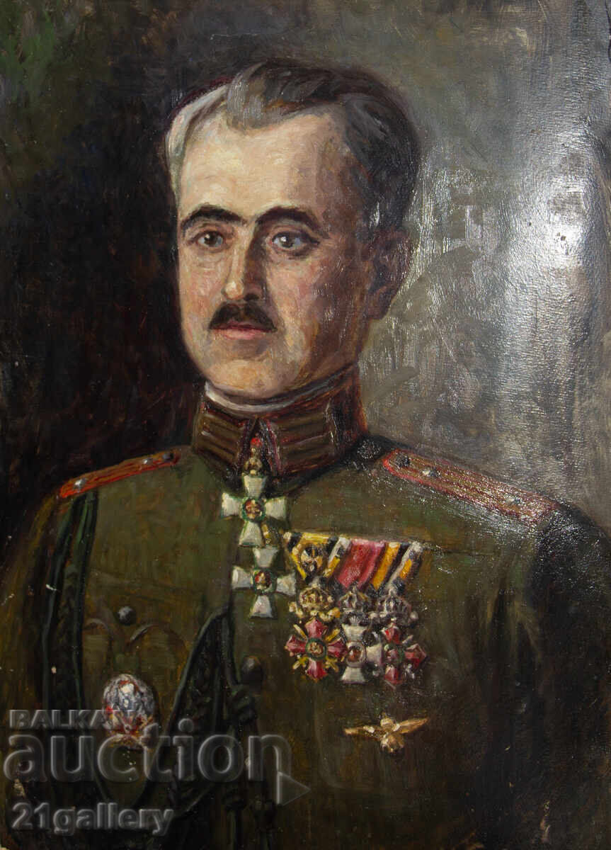 Παλαιός πίνακας ελαιογραφίας, πορτρέτο αξιωματικού, υπογεγραμμένος Παλαιός πίνακας ελαιογραφίας, πορτρέτο αξιωματικού, υπογεγραμμένος