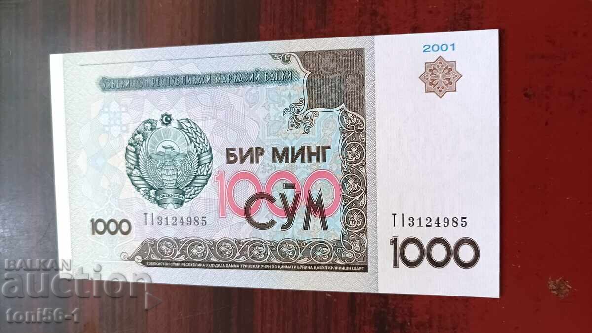 Uzbekistan 1000 Sum 2001 UNC Uzbekistan 1000 Sum 2001 UNC
