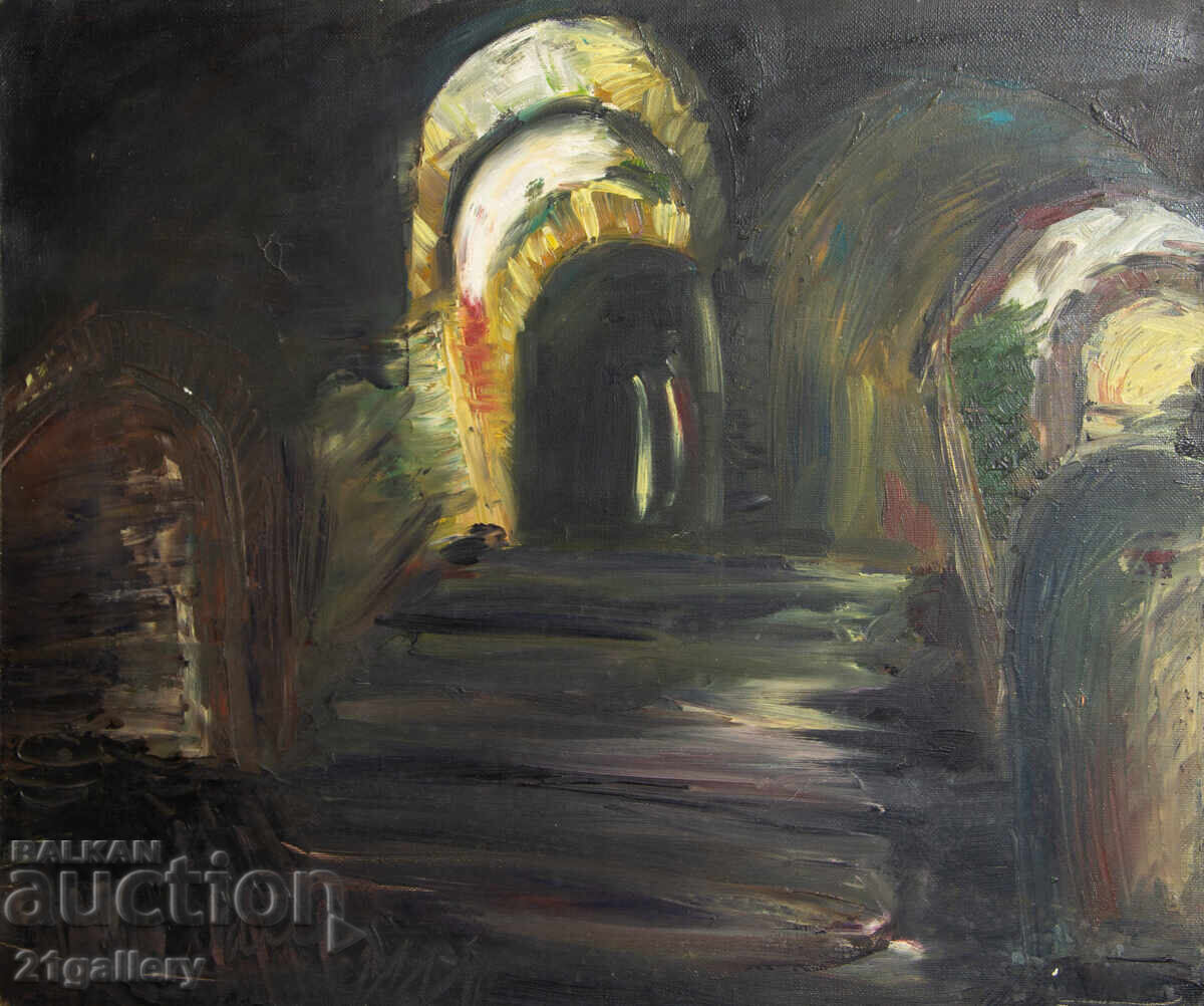 Abstract landscape contemporary painting oil paints