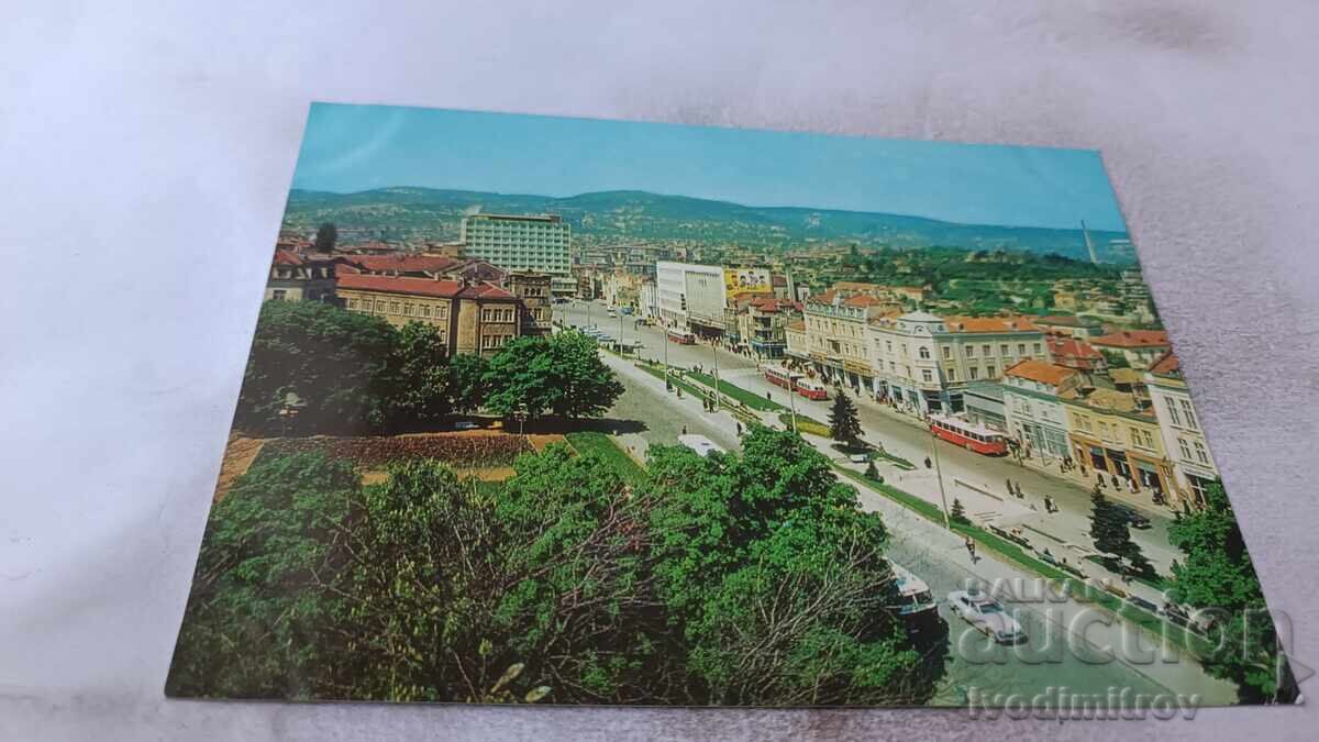 Пощенска картичка Шумен Центърът 1978