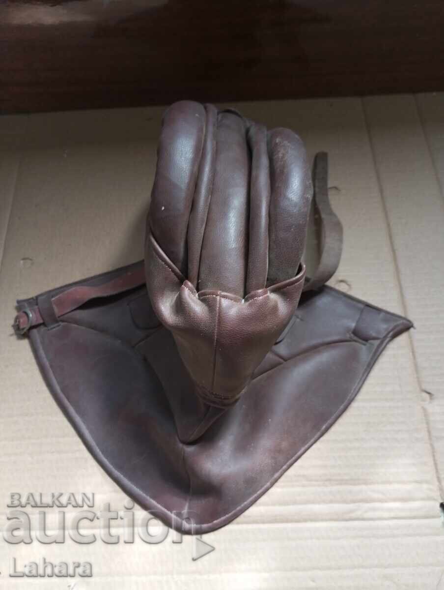 Δημοπρασία Ρετρό δερμάτινο κράνος μηχανής