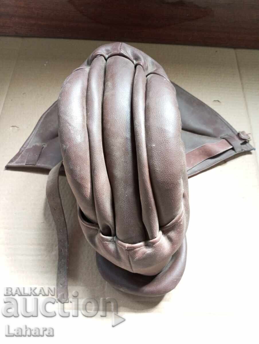 Παράδοση Ρετρό δερμάτινο κράνος μηχανής