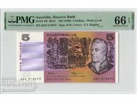 Australia 5 Dolari 1990 Pick 44f PMG Gem UNC 66 EPQ