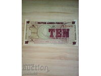 Военна банкнота - Великобритания - 10 пенса UNC | 1972г.