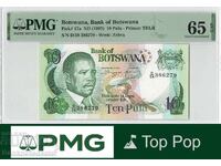 Botswana 10 Pula 1997 Pick 17a PMG Gem UNC 65 EPQ TOP POP