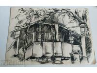 ΠΑΛΑΙΟ ΖΩΓΡΑΦΙΚΟ ΕΡΓΟ ΤΟΠΙΟ ΜΕ ΠΑΛΑΙΟ ΣΠΙΤΙ