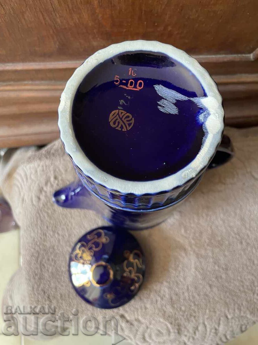 Auction  Kettle with lid - Gzhel, cobalt, USSR