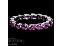 INIMĂ LUXOASĂ ELEGANȚĂ INEL NATURAL RODOLIT GRANAT