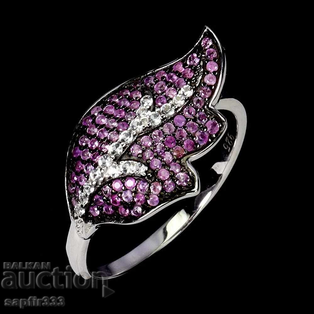 Designer Ring "Leaf" with Natural Rubies and Topazes with price 357.00 BGN | € 182.53 Designer Ring "Leaf" with Natural Rubies and Topazes with price 357.00 BGN | € 182.53