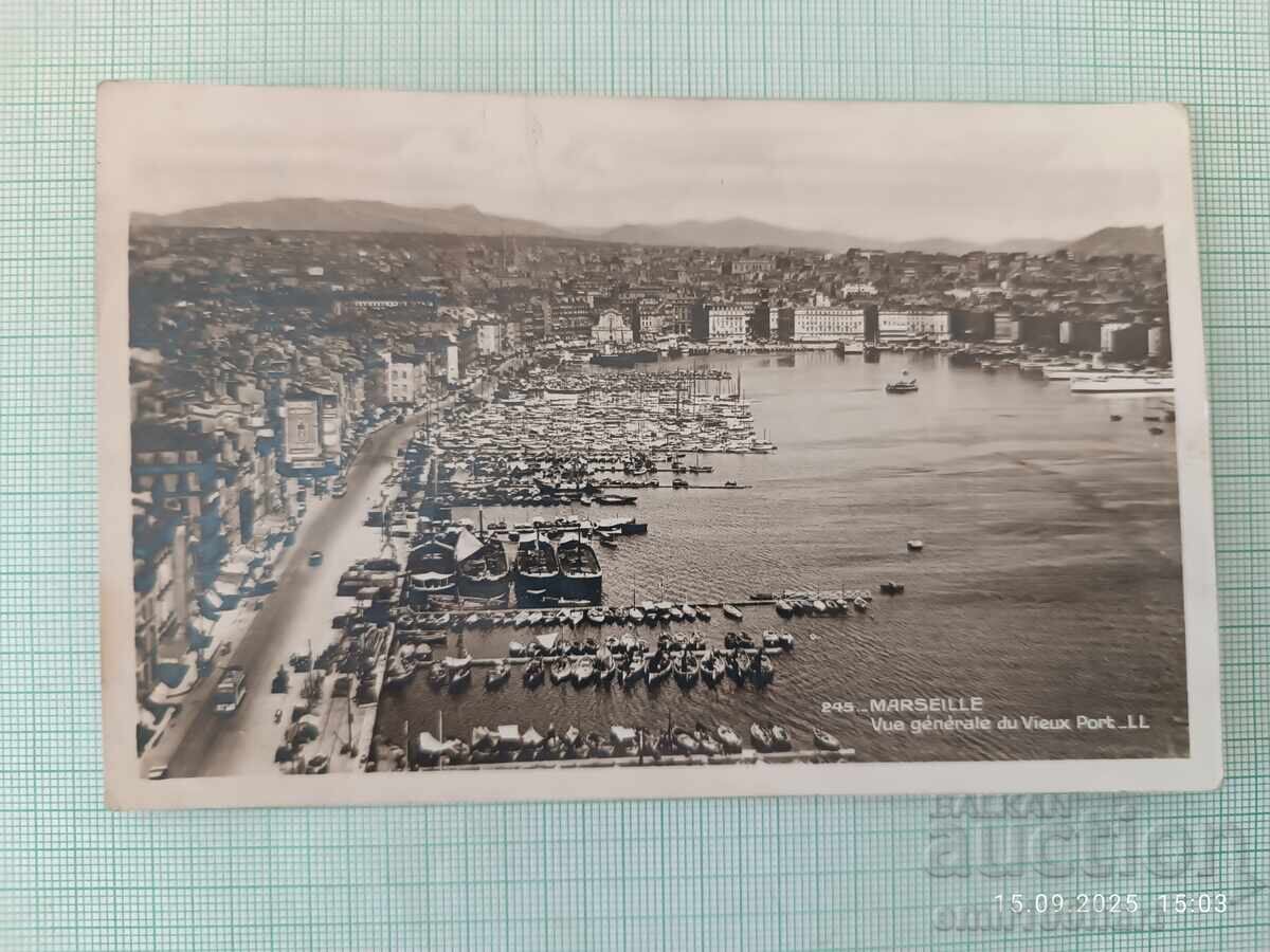 Old postcard Marseille Harbor Old postcard Marseille Harbor