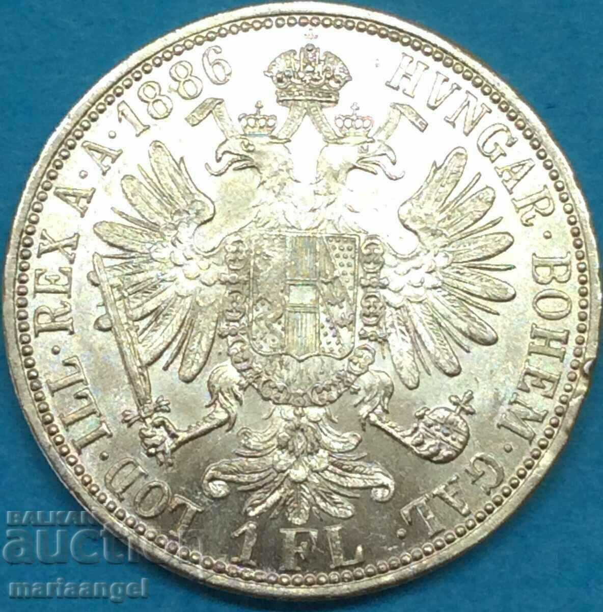 Αυστρία 1 φλορίνι 1886 Φραγκίσκος Ιωσήφ I ασήμι Χρυσή πατίνα με τιμή 90.00 BGN | € 46.02