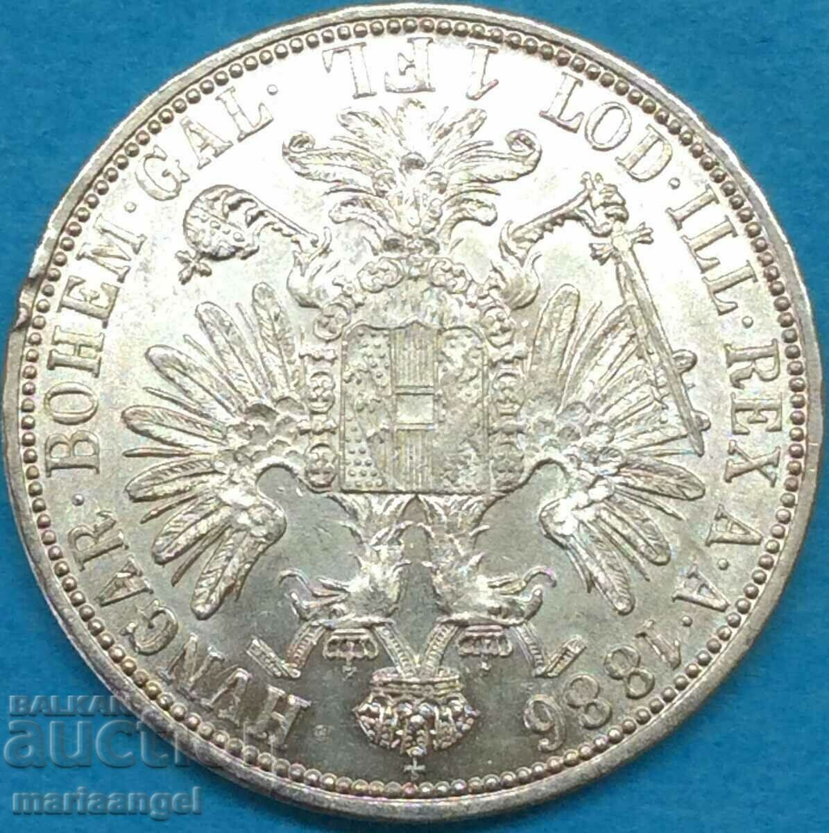 Παράδοση Αυστρία 1 φλορίνι 1886 Φραγκίσκος Ιωσήφ I ασήμι Χρυσή πατίνα