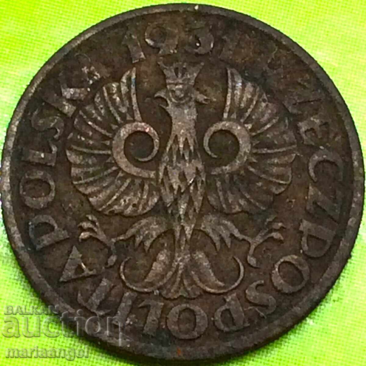 Poland 1 Grosz 1931 Copper - RR - Extremely Rare Year - 5 Poland 1 Grosz 1931 Copper - RR - Extremely Rare Year - 5
