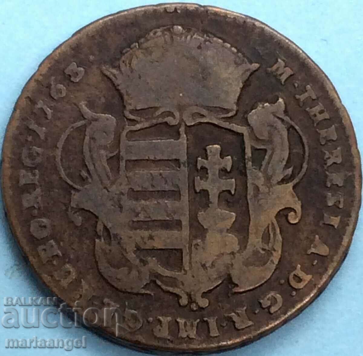 Hungary 1 Denar 1763 Austria Maria Theresa Austria RARE! - 7