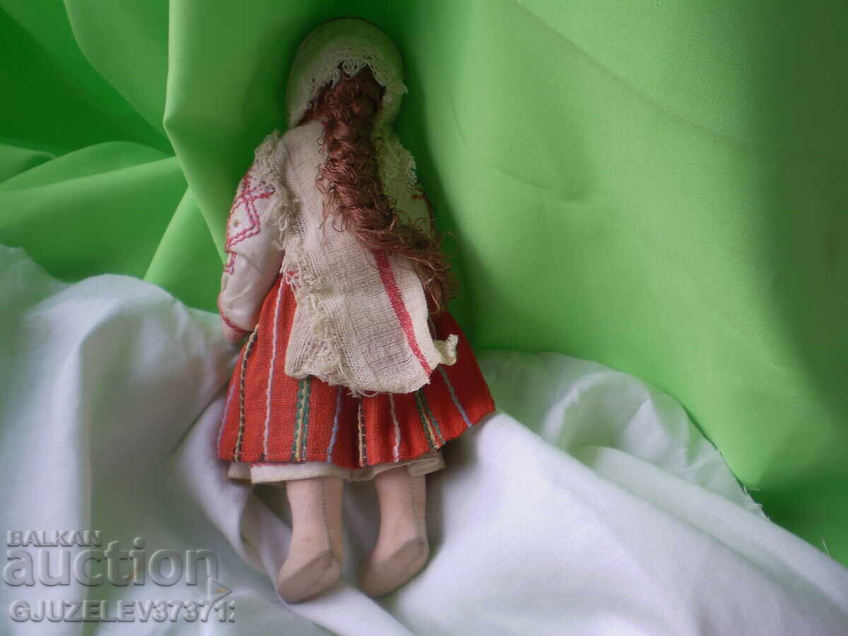Παλιά κούκλα πορσελάνινο κεφάλι, το σώμα είναι από ύφασμα - 6
