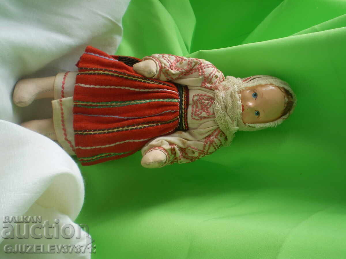Παλιά κούκλα πορσελάνινο κεφάλι, το σώμα είναι από ύφασμα - 7