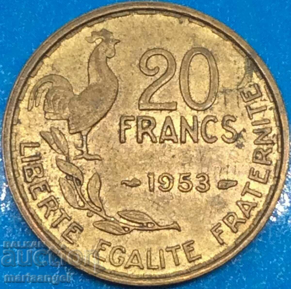 Аукцион 20 сантима 1953 Франция