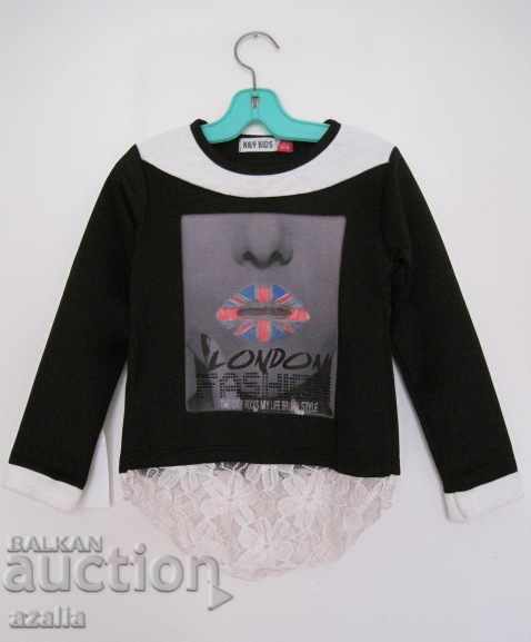 Children's blouse with lace LONDON Children's blouse with lace LONDON
