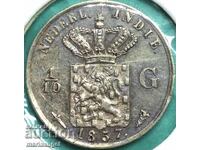 Indiile Olandeze 1/10 Gulden 1857 Argint