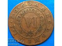 6 Kreuzer 1706 Germany Padeborn Franz Arnold 24mm ΣΠΑΝΙΟ!