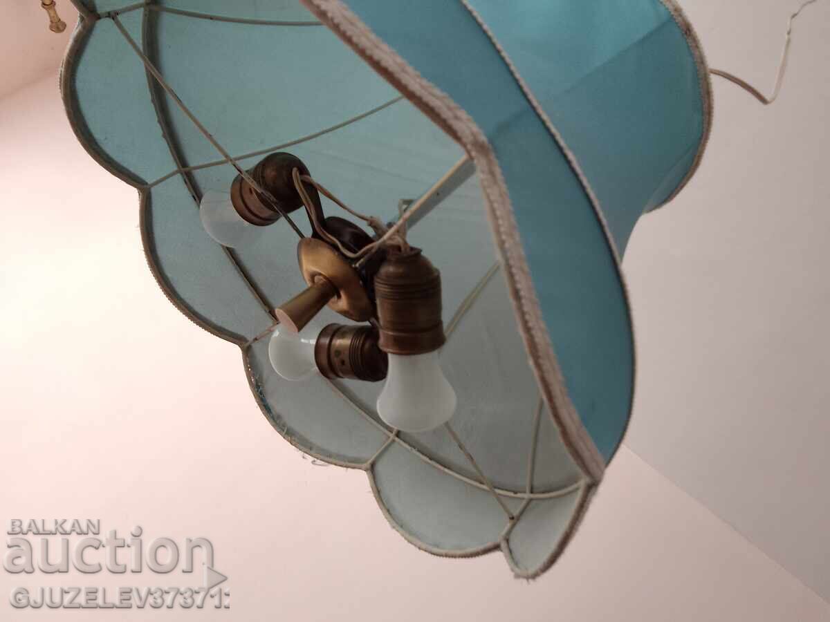 Παράδοση Vintage λάμπα, πολυέλαιος από ορείχαλκο και ύφασμα