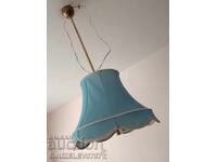 Vintage λάμπα, πολυέλαιος από ορείχαλκο και ύφασμα