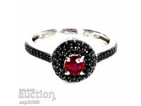 INEL UNIC CU RUBIN NATURAL ȘI SPINELE NEGRE